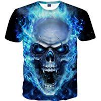 Yvelands Skull 3D Printed Tees Shirt Moda Guapo de los Hombres Divertido Casual O-Cuello Slim T-Shirts Blusa de Manga Corta Tops Vacaciones de Verano de la Playa, Liquidaci&oacute;n