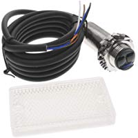 BeMatik - Sensor interruptor c&eacute;lula fotoel&eacute;ctrica PNP NO+NC 10-36VDC M18 2m reflector