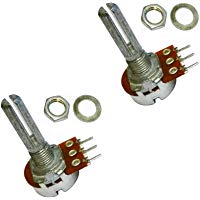 2 x B10K Ohm 10K ohm B103 mono lineal moleteado con eje estriado giratorio Potenci&oacute;metro Pot 3 terminal eje: 25 mm