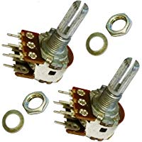 Potenci&oacute;metro giratorio con eje estriado de 20 mm, 2 unidades B50K ohm 50K ohm B503 Dual Stereo Lin Knurled