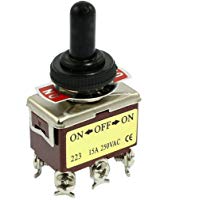 TOOGOO(R) AC 250V 15A 6 Pines DPDT Encendido / Apagado / Encendido Mini interruptor de palanca de 3 posiciones