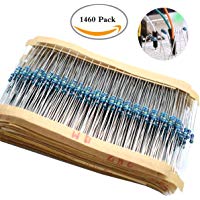 Liuer Juego de Resistencias Surtido de 73 Valores, 1 Ohm-10M Ohm (1460 PCS), 1 / 4W, para bricolaje y experimentos