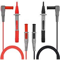 TACKLIFE-METL02Cable de Prueba de Multimetro100cm,4 Pieces Electr&oacute;nico Profesional Puntas de Prueba Kit de Accesorios de Mult&iacute;metro Incluye Extensiones de Plomo Prueba SondasCon6 manguitos protectores