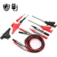 AIDBUCKS Mult&iacute;metro Digital profesional conjunto de cables multifunci&oacute;n para mult&iacute;metro con cables de extensi&oacute;n,sondas de prueba,Clips de resorte tipo, Clip de cocodrilo 10-in-1 Kit
