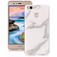 Funda Huawei P9 Lite M&aacute;rmol, Yunbaozi Dise&ntilde;o M&aacute;rmol Carcasa Suave Goma Silicona Soft Marble Case Textura de Piedra Natural Funda Liso Flexible Anti-Rasgu&ntilde;os Patr&oacute;n Granito Funda para Huawei P9 Lite - Jade Blanco