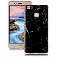 Funda Huawei P9 Lite M&aacute;rmol, Yunbaozi Dise&ntilde;o M&aacute;rmol Carcasa Suave Goma Silicona Soft Marble Case Textura de Piedra Natural Funda Liso Flexible Anti-Rasgu&ntilde;os Patr&oacute;n Granito Funda para Huawei P9 Lite - Negro