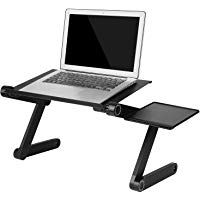 Homfa Soporte para Port&aacute;til Mesa para Ordenador de Base Ajustable y Plegable con Soporte para Rat&oacute;n y Ventilador