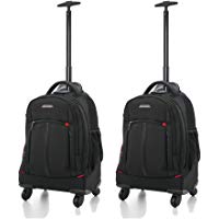 Aerolite 21"/ 55cm Trolley Mochila Equipaje Cabina Laptop Bolso - Aprobado para Ryanair, Easyjet, BA y Jet2, Negro