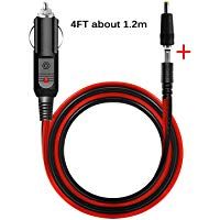 DOCA 12 - 24 V Coche Conector Cable, DC 5521 Cable de Carga Encendedor de Cigarrillos Fuente de alimentaci&oacute;n Adaptador DC 5.5 mm x 2.1 mm, 1.2 m/47.24in para Dispositivo de DVD port&aacute;til