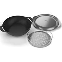 Weber Hierro Fundido Wok Gourmet BBQ Sistema + Vapor, Negro, 40,5&nbsp;x 35,2&nbsp;x 14&nbsp;cm, 8856