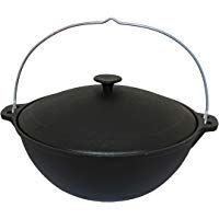 rukauf Kazan de Hierro Fundido con Tapa y Banda de 12&nbsp;litros Wok Kasan Asia&nbsp;&ndash;&nbsp;Cacerola Camping 12L