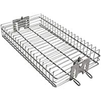 Onlyfire 6042 Acero Inoxidable Parrilla Plana asador Cesta Encaja 12mm & 10mm Hex&aacute;gono, 10mm Square & 8mm Cuadrados escupir Barras para Cualquier Parrilla