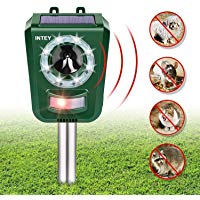 INTEY Repelente de Gatos, Ultras&oacute;nico Ahuyentador de Gatos, Carga Solar, Resistente al Agua, para Gatos, Perros, Ratones, Zorros, P&aacute;jaros, para Exterior