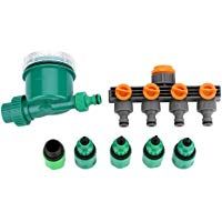 7pcs / Set Temporizador de Agua de jard&iacute;n, Kit de Controlador de riego de Temporizador de Agua electr&oacute;nico con Conector r&aacute;pido de Divisor de Manguera de 4 v&iacute;as.