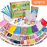 Joyjoz 164 Pcs Slime Kit,Slime Herramientas para artesan&iacute;a de Bricolaje Incluyen Fishbowl Beads, Bolas Espuma, apel az&uacute;car, Glitter, Confeti para Ni&ntilde;as y Ni&ntilde;os Slime DIY Making (No limo)
