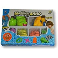 Arena m&aacute;gica para modelar. 800 gr. 4 Colores. con 16 moldes de Animales Marinos y terrestres