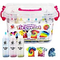 imoli Tie Dye Kit - 18 Colores Vibrantes Pinturas Textiles de Tela, Juego de Tinte Permanente de un Solo Paso, Ideal para la Moda de Bricolaje(Cubierta de Superficie Reutilizable incluida)