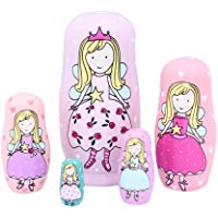 Cutogain 5&nbsp;Capas de Madera de Juguete para ni&ntilde;os Princesa Russian Nesting Dolls matrioska mu&ntilde;eca Mano artesan&iacute;a Hada Ni&ntilde;a Juguete Ni&ntilde;o Regalos