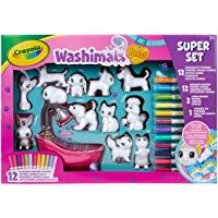 CRAYOLA- Ba&ntilde;era s&uacute;per Set Washimals con 12 Mascotas flocadas para Decorar, l&aacute;valas y personal&iacute;zalas de Nuevo, Multicolor (74-7321)