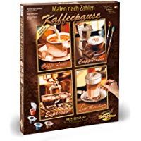 Schipper 609340553 - Juego de pintura por n&uacute;meros dise&ntilde;o "Caf&eacute;" con 4 im&aacute;genes de 18 x 24 cm [Importado de Alemania]