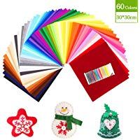 SOLEDI Fieltro Manualidades Tela no Tejido de Lana 60 Colores, Material para Costura y Artesan&iacute;as de Bricolaje (30*30cm)
