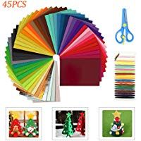 ASANMU Hoja de Fieltro, Fieltro Manualidades 45 Colores No Tejido Tela de Fieltro Cojines de Fieltro de Tela para Patchwork Costura DIY Artesan&iacute;as de Bricolaje Manualidades (20cm&times;30cm)