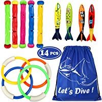 Tacobear 13pcs Juguete de Buceo 4pcs Anillos de Buceo 4pcs Torpedos Bandidos 5pcs Palos de Buceo Juguetes para Piscina Nataci&oacute;n Subacu&aacute;tica Verano Juegos para ni&ntilde;o (Estilo cl&aacute;sico)