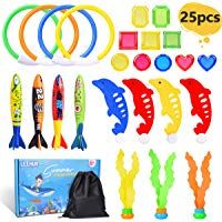 Juguetes de Buceo 25 Piezas Piscina de Buceo, Juguete Divertido Buceo Conjuntos de Juegos de Agua, Juguete de Entrenamiento Regalo para Ni&ntilde;os