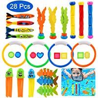 BelleStyle Juguete de Buceo, Buceo Conjuntos de Juegos de Agua Palo De Buceo Anillo De Buceo Toypedo Algas De Buceo Joya De Buceo para Piscina Nataci&oacute;n Subacu&aacute;tica Verano Juegos para ni&ntilde;o 28 Piezas