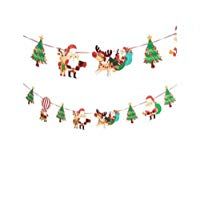 nicebuty Navidad bandera bordada tela fieltro guirnalda Buntings Banner Cadena bandera de fiesta Decor, papel, como en la imagen, moderate