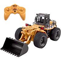 deAO Cami&oacute;n de Construcci&oacute;n Excavador de Carga Frontal Teledirigido con Luces LED y Sonidos Incluye Bater&iacute;a Recargable y Cargador USB