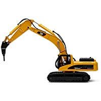Top Race Tractor de taladro para excavadora a presi&oacute;n de metal, Tractor de juguete de construcci&oacute;n - Taladro de metal - TR-218D