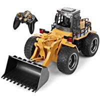 Cargador Frontal Completo Funcional de la Top Race 6 Channel, Control Remoto RC del Tractor de la construcci&oacute;n con Luces y Sonidos de 2,4 GHz para ni&ntilde;os de 5 a&ntilde;os y m&aacute;s (TR-113G)