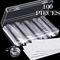 C&aacute;psulas de monedas de 30 mm y 5 tama&ntilde;os (17/20/25/27/30 mm) Estuche para monedas de protecci&oacute;n con caja de organizador de almacenamiento para suministros de recolecci&oacute;n de monedas (100)