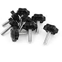 Perilla de sujecion - SODIAL(R)8 piezas Negro Pieza de recambio M8 x 30mm Perilla de estrella de mango moleteado roscado macho