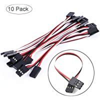 UNIK Servo extensi&oacute;n de cables de alambre del cable macho a macho enchufable para JR RC Plane 10 PCS