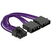 DeLOCK 83705 - Cable (PCI-E (8-Pin), Macho/Macho, Derecho, Derecho, P&uacute;rpura, Bolsa de pl&aacute;stico)