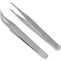 TRIXES 2 Pinzas para Decoraci&oacute;n de U&ntilde;as; Gel Acr&iacute;lico Diamante de Imitaci&oacute;n Brillantitos Pegatinas Tenazas Alicates