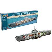Revell Maqueta Submarino alem&aacute;n Type XXI con Interior, Kit Modello Escala 1:144 (5078) (05078)