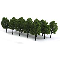 ROSENICE Modelo &aacute;rbol &aacute;rboles del paisaje paisaje tren ferrocarriles escalan 1: 100 CM 9 20pcs (verde oscuro)
