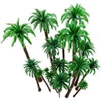 20Pc Palmeras de coco Modelo &aacute;rboles Dise&ntilde;o del modelo Tren Palmera de selva tropical, Artificial Plastic Layout Diorama de selva tropical, &Aacute;rboles modelo de construcci&oacute;n Cake Topper Ferrocarriles
