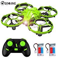 EACHINE E016H Mini Drone para Ni&ntilde;os con Control de Altura, 16 Minutos Vuelo de Tiempo Largo H&eacute;lice Protecci&oacute;n Mini Quadcopter con Modo sin Cabeza Alarma de Bater&iacute;a Baja 3D Flips LED Luz (2Xbater&iacute;a)