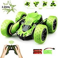 RC Coche, 1:28 Stunt Coche Teledirigido Anfibio Coche de Control Remoto Doble Lado Rotaci&oacute;n de 360 Grados de Alta Velocidad Controlremoto 2.4GHz para Ni&ntilde;os/Adultos Bater&iacute;as Incluidas