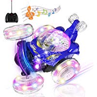 UTTORA Coche Teledirigido, Stunt Coche RC Radiocontrol Tornado Twister Control Remoto Crawler Recargable con Luces de Colores e Interruptor de M&uacute;sica para Ni&ntilde;os