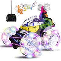UTTORA Coche Teledirigido , Coches RC de Acrobacias invencible Radiocontrol Camiones Tornado Torbellino Veh&iacute;culo a Control Remoto Recargable con Luces a Colores y un Interruptor de M&uacute;sica para Ni&ntilde;os