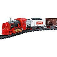 Internet Juguetes educativos Veh&iacute;culo de Transporte de Control Remoto Humo de Vapor el&eacute;ctrico RC Tren Conjunto Modelo Juguete Regalo (como se Muestra, B)