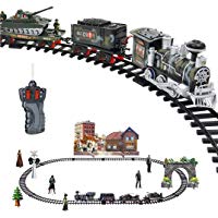 Internet Juguetes educativos Veh&iacute;culo de Transporte de Control Remoto Humo de Vapor el&eacute;ctrico RC Tren Conjunto Modelo Juguete Regalo (como se Muestra, C)