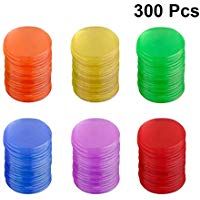 Toyvian Juego de Mesa de fichas de fichas de pl&aacute;stico Juego de fichas Juego de fichas Piezas Coloridas Monedas Juguetes 300pcs (Color Surtido)
