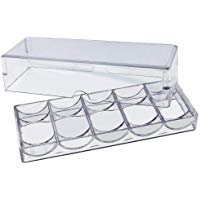 kingpo Outdoor - Sports New Casino Juego Acr&iacute;lico Fino Fichas Bandeja de fichas Caja con Cubiertas Caja Transparente de fichas de p&oacute;ker - Caja de 100 fichas