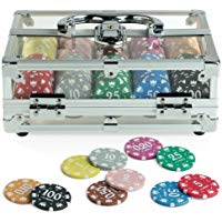 Juego - Malet&iacute;n con 200 fichas de p&oacute;ker valoradas, 14 gr, Logo